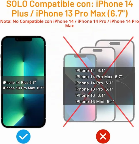 Vista 3 de TECHO Protector de pantalla de privacidad compatible con iPhone 14 Plus/iPhone 13 Pro Max Película de vidrio templado
