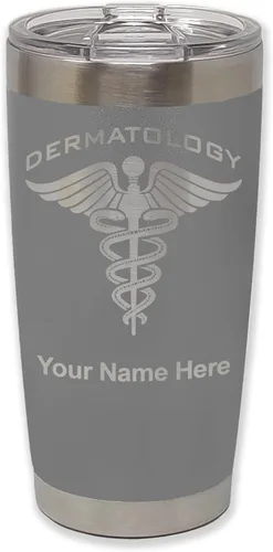Vista 33 de LaserGram Vaso aislado al vacío de 20 onzas, dermatología, grabado personalizado incluido (negro)