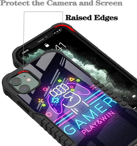 Vista 4 de Compatible con funda para iPhone 12/12 Pro [Parachoques a prueba de golpes] [Antiarañazos] [Antideslizante] Funda de protección resistente