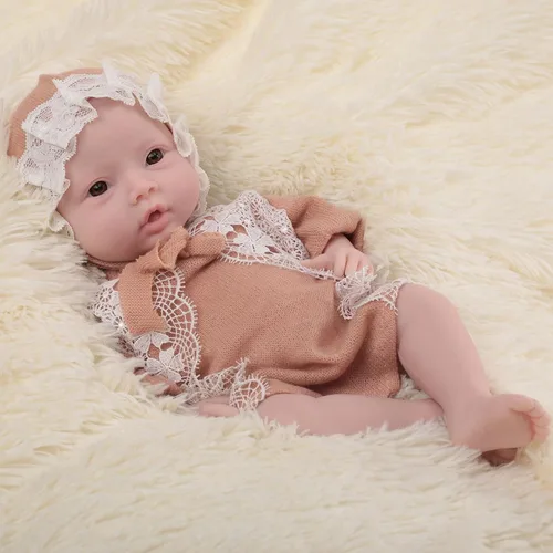 Vista 8 de EQAIWUJIE Muñeca Reborn de silicona de 18.5 pulgadas de cuerpo completo de silicona para bebé recién nacido real (marfil, niña de 18.5 pulgadas)
