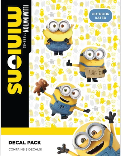 Vista 11 de Calcomanías de Minions de Despicable Me - Juego de 3 calcomanías Stuart para botella de agua de coche, bicicleta, casco, laptop, monopatín
