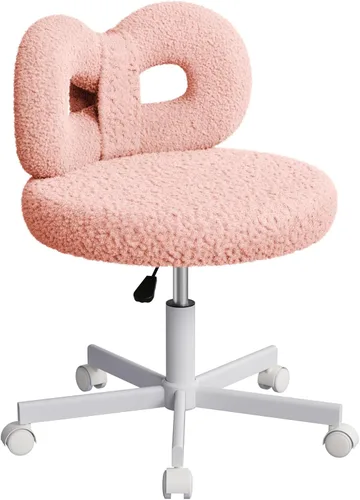 Vista 12 de ROOMTEC Silla de tocador con respaldo, silla giratoria para maquillaje con patas tapizadas y de metal dorado para dormitorio y sala de estar