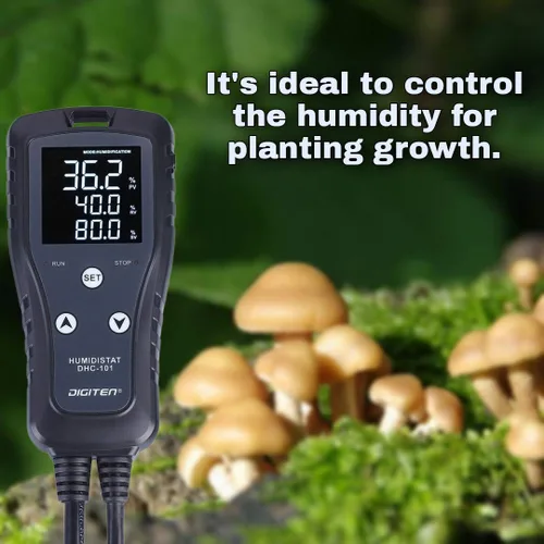 Vista 3 de DIGITEN Controlador digital de humedad humidistato precableado enchufe CA de etapa simple 110V -240V con sensor de humedad de alta precisión
