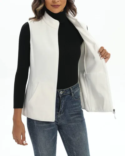 Vista 2 de Xeoxarel Chaleco de forro polar para mujer con 6 bolsillos (XS-2XL)