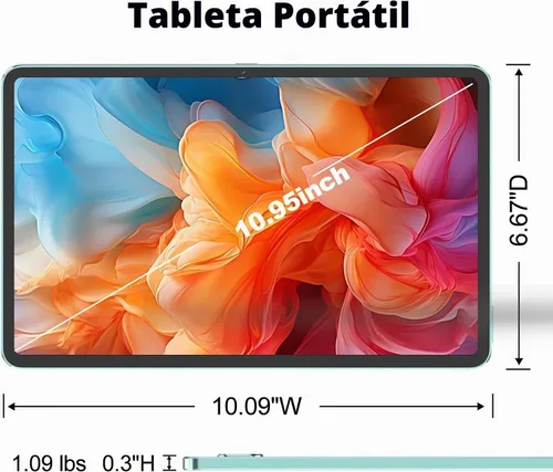 Vista 4 de Tablet Android de 11 pulgadas, 20 GB de RAM 128 GB ROM 1 TB de expansión, procesador T606 de 8 núcleos, pantalla táctil FHD de 1920 x 1200, Widevine