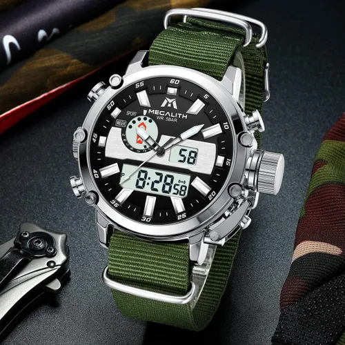 Vista 6 de MEGALITH Relojes digitales militares para hombre reloj deportivo al aire libre táctico de 1772in cara grande 5 ATM resistente al agua con alarma