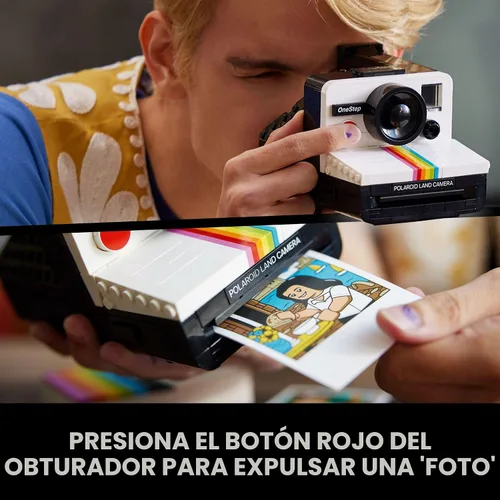 Vista 5 de LEGO Ideas Polaroid OneStep SX-70 - Juego de construcción para adultos, modelo Polaroid vintage, kit de manualidades, a partir de 18 años, regalo