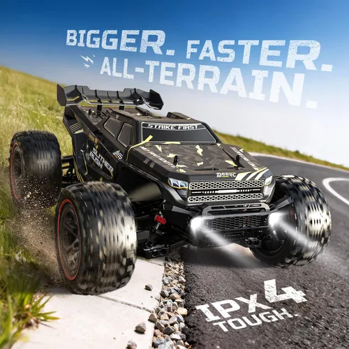 Vista 8 de DEERC 209E 1:10 Camión de control remoto rápido sin escobillas RC para adultos y niños, velocidad alta de más de 37 mph, 4WD todo terreno con 2