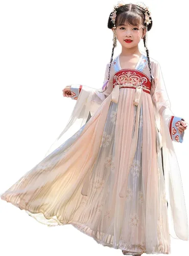 Vista 6 de Traje chino tradicional chino original de Hanfu de la muchacha del rendimiento del desgaste chino
