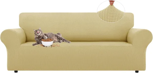 Vista 17 de LURKA Fundas elásticas para silla y sofá de 1 pieza, Fundas para sofá con protector elástico en la parte inferior para niños y perros