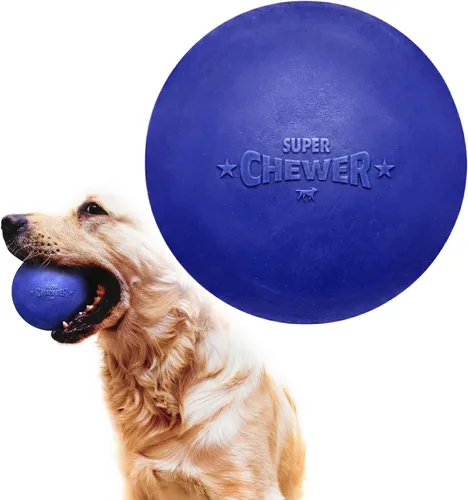 Vista 9 de SuperChewer - Pelota de juguete resistente para perros, reemplazo de por vida, goma natural fuerte, gran juguete para buscar perros, juguetes
