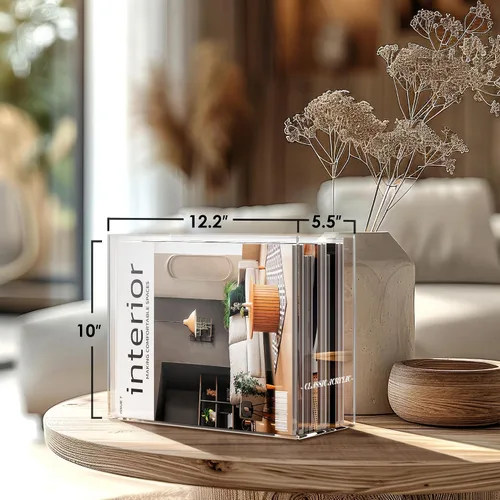 Vista 4 de Organizador de archivos para escritorio - Esta caja de almacenamiento de acrílico es ideal para la organización de la oficina - Su moderno soporte