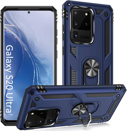 Vista 15 de ADDIT Funda S20 para Samsung Galaxy S20 de 6.1 pulgadas, con anillo de soporte, soporte ajustable, grado militar, protección resistente, a prueba