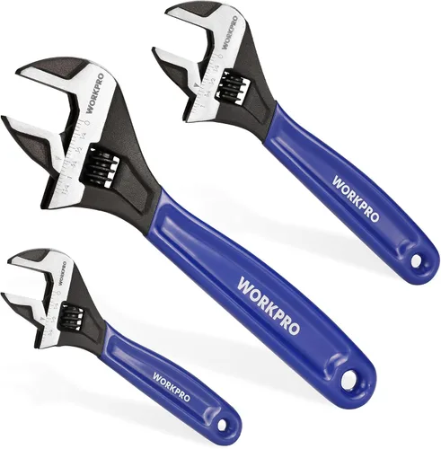 Vista 20 de WORKPRO Llave ajustable mini de 4 pulgadas, llave de mandíbula ancha de acero Cr-V con óxido negro para tuercas pequeñas, escalas métricas y SAE