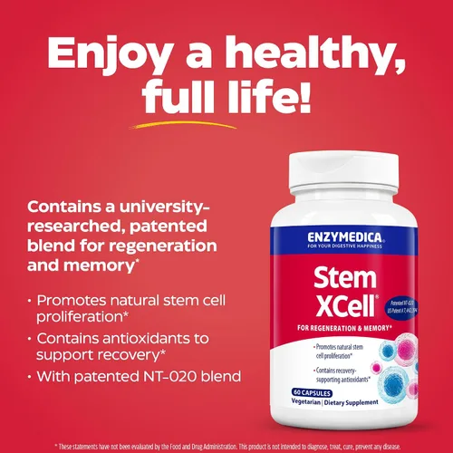 Vista 9 de Enzymedica Stem XCell, apoyo para la salud cerebral y celular - 60 cápsulas