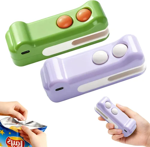 Vista 9 de Mini sellador térmico y cortador recargable 2 en 1, mini sellador de bolsas, sellador portátil de mano 2 en 1 recargable para bolsas de alimentos
