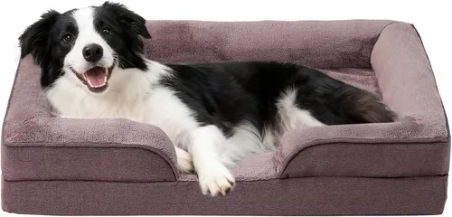 Vista 10 de [Usado] Makigued Cama ortopédica para perros medianos, sofá de espuma para mascotas con forro impermeable, funda extraíble lavable, parte inferior