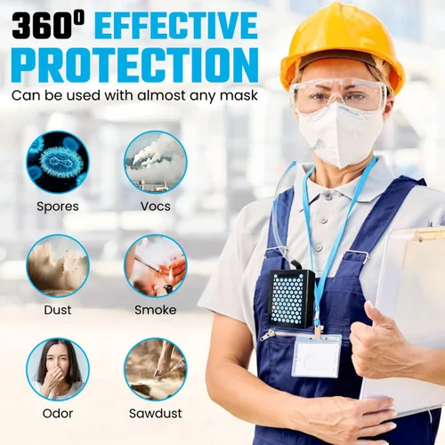 Vista 4 de Sistema de aire fresco OFG, respirador reutilizable que proporciona aire filtrado a cualquier máscara, ideal para trabajo con polvo, pintura