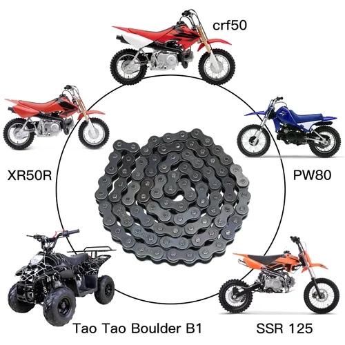 Vista 3 de YOXUFA 420 cadenas 102 eslabones para CRF50 XR50 PW80 SSR Tao Tao Coolster 110cc 125cc Pit Dirt Bike 4 Wheeler ATV Quad Kazuma Baja Ice Bear Lifan