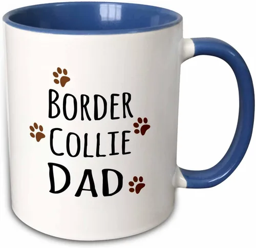 Vista 8 de 3dRose Border Collie Dog Dad - Taza de 11 onzas, color negro