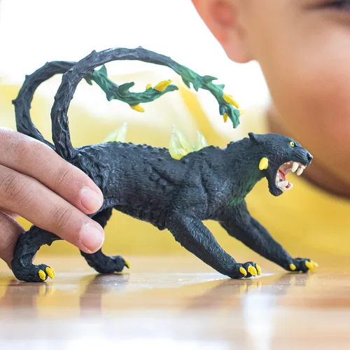 Vista 2 de Schleich Eldrador Creatures Mythical Shadow Panther Figura de acción – Pantera de sombra traviesa con espinas transparentes, juguete duradero