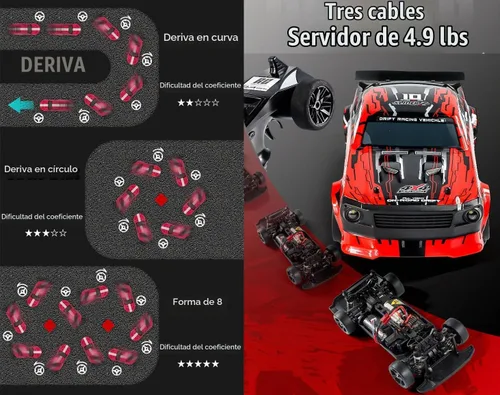 Vista 5 de WPLDEWAN Coche RC Drift con Gyro 1/14 Hobby RC Car Off Road Rápido