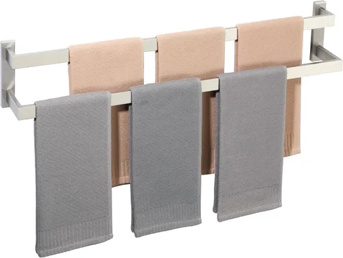 Vista 12 de Alise Barras de Toallas Dobles de 16 Pulgadas para Montar en Pared de Baño, Toallero de Doble Barra para Lavabo de Baño, Barra de Toallas de Acero