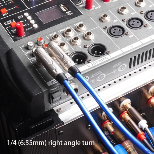 Vista 6 de Paquete de 2 cables equilibrados XLR hembra a ángulo recto de 1/4 pulgadas TRS para micrófono, 1 pie, cable de audio estéreo macho a XLR hembra, 6N
