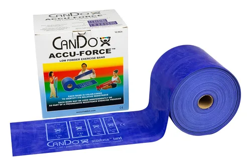 Vista 6 de CanDo 10-5918 AccuForce - Banda de ejercicio, rollo de 6 yardas, juego de 5 piezas, amarillo a negro