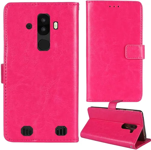 Vista 9 de Stand Premium Retro Business Flip Funda de cuero protector parachoques para BLU Tank Xtreme 5.5 "protección teléfono cubierta piel folio libro Negro