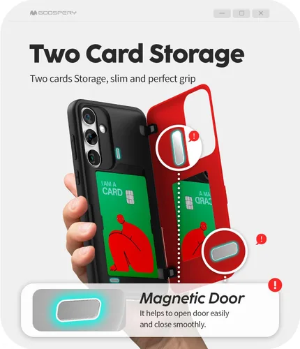 Vista 318 de GOOSPERY Parachoques magnético para puerta compatible con Galaxy S9 Plus, tarjetero tipo billetera con cierre automático por iman, funda protectora