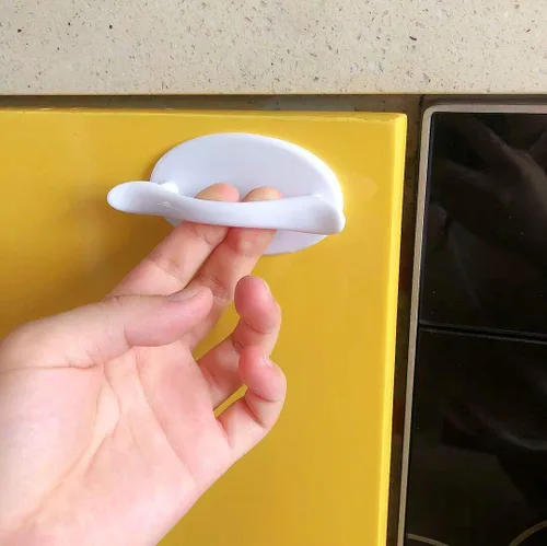 Vista 4 de 4 manijas autoadhesivas blancas para puertas correderas, manijas de gabinete para despegar y pegar sin taladro, perillas adhesivas para puertas