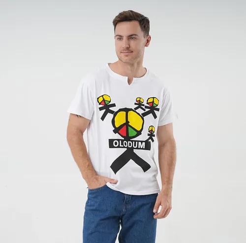 Vista 2 de Mens Boys Perfect Cosplay OLODUM Beat It Piano Peace Anti War T- Shirts