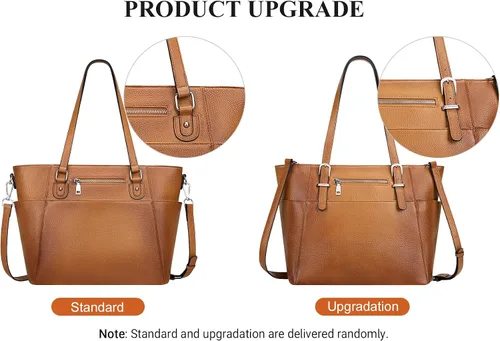 Vista 2 de Over Earth Women Leather Handbags Genuine Leather Tote Shoulder Bag Crossbody with Multi Pockets