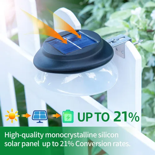 Vista 4 de JSOT - Luces solares para exteriores para canalones de techo, luz solar, impermeable, LED, luces de pared, para aleros de techo, barandilla