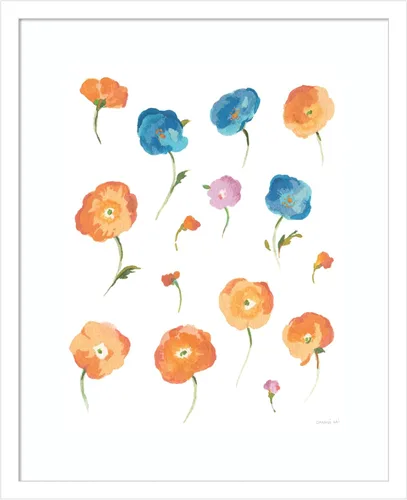 Vista 11 de Amanti Art Framed Wall Art Print 24x20 Retro Flowers II by Danhui Nai, Flowers Wall Art, Modern Contemporary Decor, Small Poster Painting Artwork
