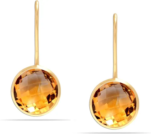 Vista 3 de LeCalla Aretes colgantes de plata de ley 925 para mujer Aretes chapados en oro de 14 quilates Aretes ligeros de lágrima de piedra natal Regalo