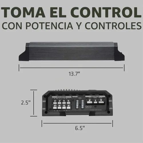 Vista 4 de Sound Storm Laboratories CG1604 Amplificador de coche de 4 canales - 1600 vatios, rango completo, clase A/B, 2/4 ohmios estable, fuente