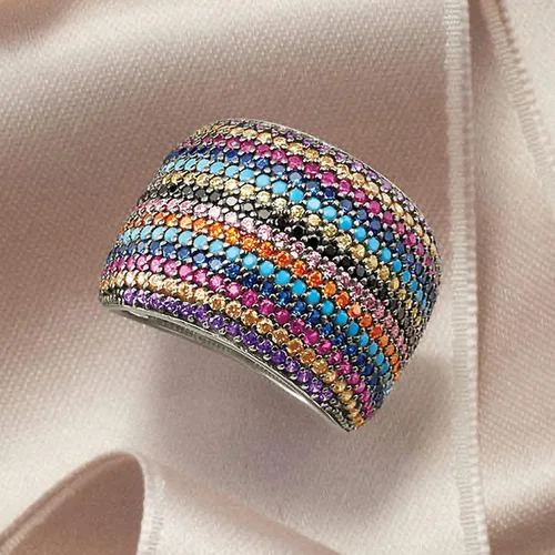 Vista 4 de Ross-Simons Multicolored CZ Ring in Sterling Silver