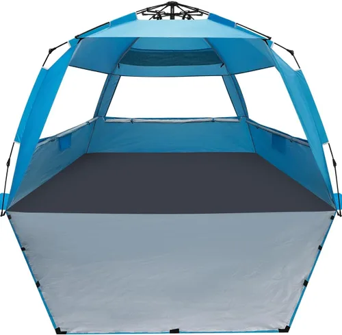 Vista 10 de WhiteFang Deluxe - Tienda de campaña plegable para playa con protección UV para 3-4/5-6 personas, protección contra rayos UV, piso extensible con 3
