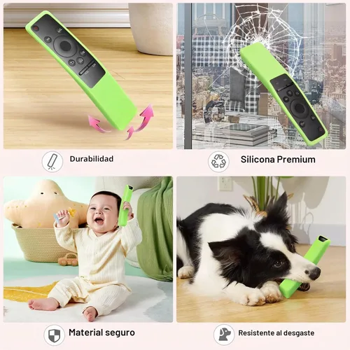 Vista 4 de Pack de 2 fundas protectoras de silicona para control remoto Samsung, compatibles con la funda protectora de control remoto de TV Samsung serie