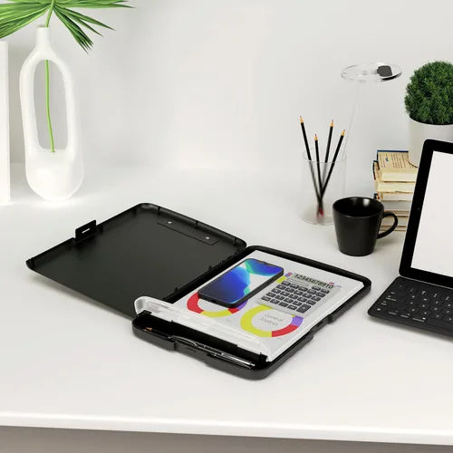 Vista 7 de Piasoenc Portapapeles con almacenamiento, caja de organización de 8.5 x 11 pulgadas con soporte para bolígrafo y carpeta de papel legal A4, folio