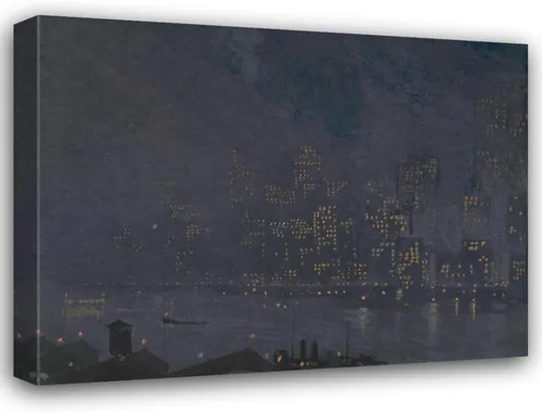 Vista 5 de ArtDirect Rascacielos en la noche (1910) - Póster artístico de museo sin marco, 10 x 8 pulgadas, listo para enmarcar, por Joseph Pennell