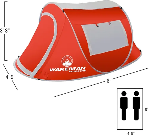 Vista 2 de Wakeman Outdoors - Tienda de campaña para 6 personas, resistente al agua, con mosca de lluvia extraíble y bolsa de transporte, tienda de campaña