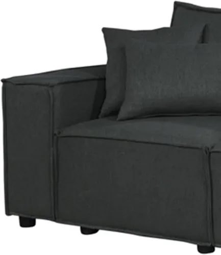 Vista 5 de Daesar Muebles de sala de estar, sofás modernos de 3 plazas en lino gris oscuro