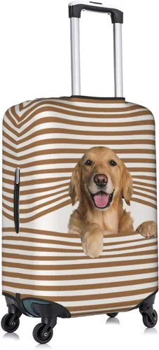 Vista 3 de Nogay Golden Retriever - Funda elástica para maleta, para damas, niñas, Blanco