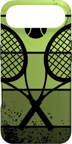 Vista 16 de Raqueta de jugador de tenis con cancha de pelota de tenis Vintage Retro Case para iPhone 17