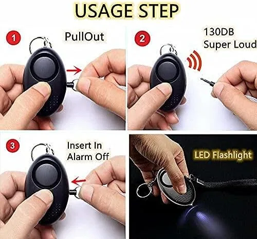Vista 2 de BATUMEYE Juego de llaveros para mujer con alarma, tarjetero, botella de viaje, accesorios para llavero
