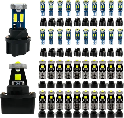 Vista 11 de WLJH Kit de bombillas LED para tablero de instrumentos T5 T10 con enchufes Azul hielo