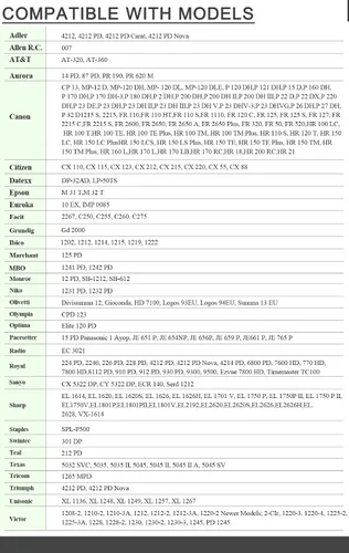 Vista 5 de Paquete de 3 cintas de calculadora de repuesto compatibles para Casio hr-100tm Ink IR-40T, rodillo de tinta de calculadora compatible con Casio